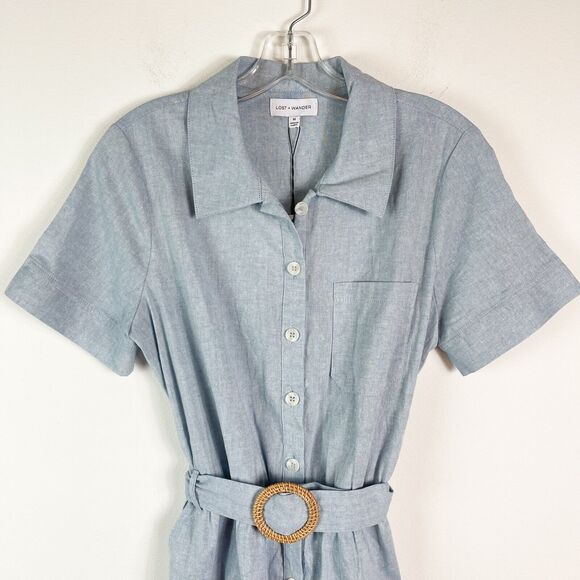Lost + Wander NWT Blue Lagoon Belted Romper Size M - Picture 5 of 10